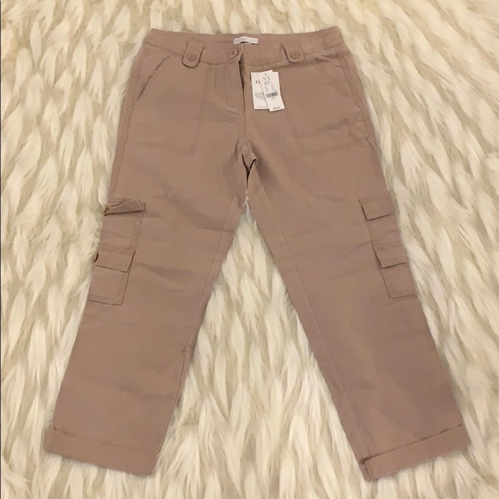 Linen Capri Cargo Pants NWT